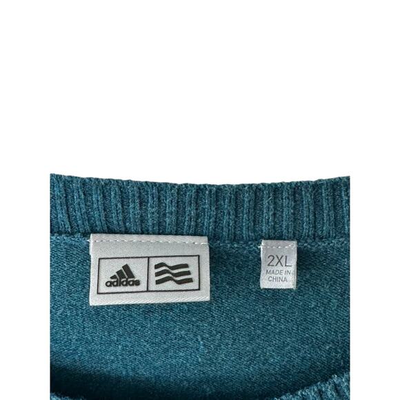 Adidas Green Ombre Long Sleeve Knit Sweater Men's 2XL - Picture 4 of 9